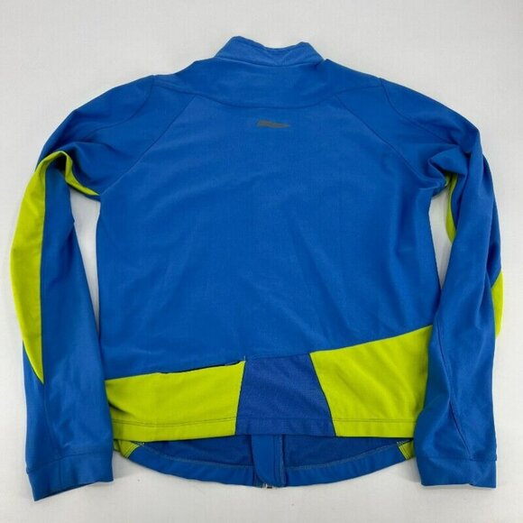 Nike Dri-Fit Warm Up Run Gym Jacket Junior L = Womens M Blue Yellow Full Zip - Picture 6 of 8